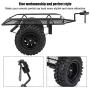 Woyisisi RC Trailer, RC Metal Bucket Trailer Simulation Trailing Car for TRX4 D90 SCX10 CC01 1/10 DIY Parts(Black)