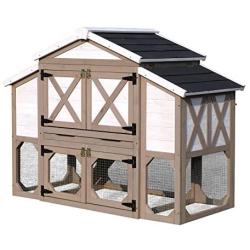 zoovilla Country Style Chicken Coop Metal Nest Box with Asphalt Roof Panels