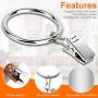 Kissmi 60Pcs Nickel Plating Metal Curtain Clip Rings (1.26 inch,Silver)