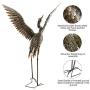Garden Statue Outdoor Metal Heron Crane Yard Art Sculpture for Lawn Patio Backyard Decoration ,46 inch (2-Pack)