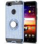 ZTE Blade X Z965 Case with HD Screen Protector,Ymhxcy 360 Degree Rotating Ring & Bracket Rubber Dual Layer Shock Bumper Resistant Back Cover for ZTE Blade X Z965-ZH Metal Slate