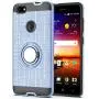 ZTE Blade X Z965 Case with HD Screen Protector,Ymhxcy 360 Degree Rotating Ring & Bracket Rubber Dual Layer Shock Bumper Resistant Back Cover for ZTE Blade X Z965-ZH Metal Slate