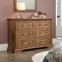 Sauder New Grange Dresser, L: 55.75'' x W: 17.09'' x H: 35.75'', Vintage Oak