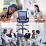 Ergonomic Office Chair Cheap Desk Chair Mesh Computer Chair Back Support Modern Executive Adjustable Chair Task Rolling Swivel Chair for Women, Men(Blue)