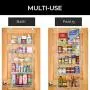 Smart Design Over The Door Adjustable Pantry Organizer Rack w/ 6 Adjustable Shelves - Large 58 Inch - Steel Construction w/ Hooks & Screws - for Cans, Food, Misc. Item - Kitchen [White]