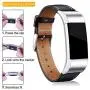 Hotodeal Replacement Leather Band Compatible for Charge 2, Classic Genuine Leather Wristband Metal Connector Watch Bands, Fitness Strap Women Men Small Large