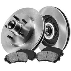 [ REAR Drum Models ] FRONT 308 mm Premium OE 5 Lug [2] Brake Disc Rotors + [4] Metallic Brake Pads CRK12847