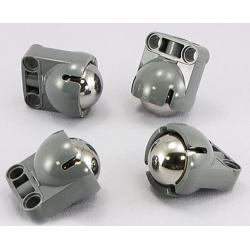 LEGO Technic NEW 4 STEEL PIVOT BALL + 4 STEERING JOINT SOCKET Caster chrome silver metal marble wheel 92911 99948