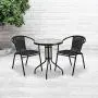 Flash Furniture Black Rattan Indoor-Outdoor Restaurant Stack Chair Flash Furniture Black Rattan Indoor-Outdoor Restaurant Stack Chair