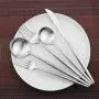 Gugrida Luxury Flatware, Royal 5 Piece Matte White Handle 18/10 Stainless Steel Tableware Sets for 1 Including Forks Spoons Knives, Camping Silverware Travel Utensils Set Cutlery (Full Silver) Gugrida Luxury Flatware, Royal 5 Piece Matte White Handle 18/10 Stainless Steel Tableware Sets for 1 Including Forks Spoons Knives, Camping Silverware Travel Utensils Set Cutlery (Full Silver)