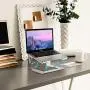 MJSWHY Laptop Stand for Desk, Aluminum Computer Stand, Ergonomic Metal Riser, Desk Accessories, Portable Holder for MacBook Air Pro, Dell XPS, Lenovo More 10-17'' Notebook Laptops-Sliver