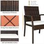 Tangkula 7PCS Patio Dining Set, Acacia Wood Wicker Dining Furniture Set with Sturdy Steel Frame & Umbrella Hole, Outdoor Dining Table Chair Set with Removable Cushions for Backyard, Garden, Poolside