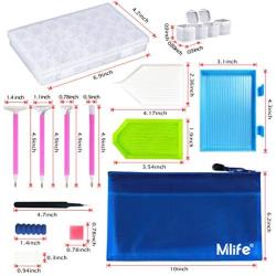 Mlife 5D Diamond Painting Tools Kit, 31 Pieces DIY Diamond Painting Accessories with 28 Slots Diamond Embroidery Box for Adults or Kids