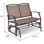 Giantex Patio Glider Stable Steel Frame for Outdoor Backyard,Beside Pool,Lawn, Swing Loveseat Patio Swing Rocker Lounge Glider Chair