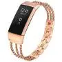 fastgo Compatible for Fitbit Charge 4 Charge 3 and Charge 3 SE Bands,Premium Stainless Steel Replacement Wristbands Classy Sport Bracelet Band for Women and Girls (Rose Gold)