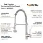 OWOFAN Kitchen Faucets Low Lead Commercial Solid Brass Single Handle Single Lever Pull Down Sprayer Spring Kitchen Sink Faucet, Brushed Nickel OWOFAN Kitchen Faucets Low Lead Commercial Solid Brass Single Handle Single Lever Pull Down Sprayer Spring Kitchen Sink Faucet, Brushed Nickel