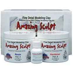 Amazing Sculpt 1 lb White 2-Part Modeling Clay for Sculptors. USA Made.