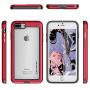 Ghostek Atomic Slim iPhone 8 Plus, iPhone 7 Plus Clear Case with Space Metal Bumper Heavy Duty Protection Wireless Charging Compatible for 2016 iPhone 7 Plus / 2017 iPhone 8 Plus (5.5 Inch) - (Red)