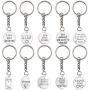 Key Rings Key Chain Set, 10 Pieces Metal Split Key Rings with Chain Extender and Open Jump Ring and 10 Pieces Words Charms Pendants Craft Supplies for DIY Key Chain Gifts