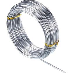 32.8 Feet Copper Aluminum Wire, Bendable Metal Craft Wire for Making Dolls Skeleton DIY Crafts (Silver, 2 mm Thickness)