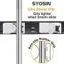 SYOSIN Broom Holder Wall Mounted, Heavy Duty Mop and Broom Hanger Metal Tools Hanger, with 3 Adjustable Sliding Racks and 4 Hooks for Kitchen Bathroom Closet Office Garden SYOSIN Broom Holder Wall Mounted, Heavy Duty Mop and Broom Hanger Metal Tools Hanger, with 3 Adjustable Sliding Racks and 4 Hooks for Kitchen Bathroom Closet Office Garden