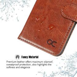 OCASE iPhone 6S Case [Free Screen Protector Included] Leather Flip Wallet Case for iPhone 6 / 6S Devices - Brown