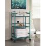 Ameriwood Home Marshall 3-Shelf Metal Rolling Utility Cart, Teal