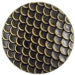 Bezelry 10 Pieces Dragon Scales Metal Shank Buttons. 23mm (7/8 inch) (Antique Brass)