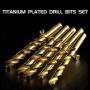 Monster & Master Titanium Plated Drill Bit Set, 29-Piece, High-Speed Steel Gold Drill Bits with 135 Degree Split Point Tip, 1/16'' to 1/2'', MM-TP-003