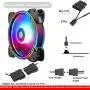 Conisy 120mm RGB PC Case Fan,Rainbow LED Series Super Silent Efficient Cooling Fan for Computer case - Dual Pack (Colorful)