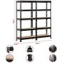 Yaheetech 2 Pack Shelving Units and Storage Shelves Heavy Duty Garage Shelving Shelves Utility Shelves Adjustable Height, 59 inch