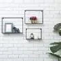 Modern Metal Wire Frame Shadow Boxes, Decorative Wire Cube Floating Shelves, Set of 3, Black Modern Metal Wire Frame Shadow Boxes, Decorative Wire Cube Floating Shelves, Set of 3, Black