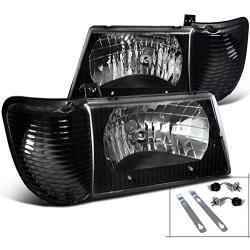 Spec-D Tuning for Ford Econoline E150 E250 E350 E540 Econoline Van Black Headlights+Corner Lamps