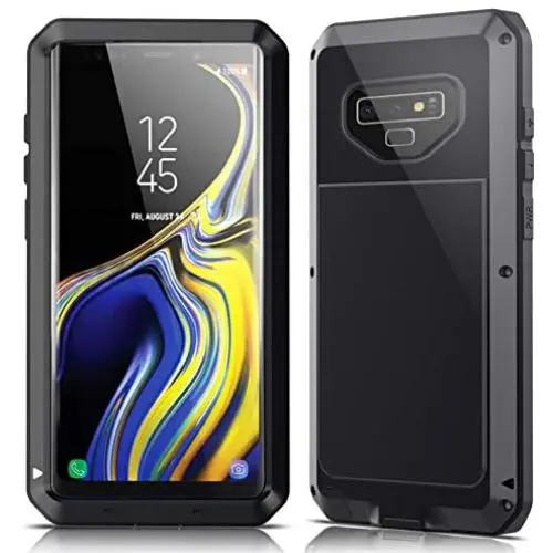 Galaxy Note 9 Case,Lilycase Armor Heavy Duty Hybrid Aluminum Metal Shockproof Military Shockproof Hard Cover for Samsung Galaxy Galaxy Note 9 Newest - Black