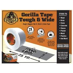 Gorilla White Tough & Wide Duct Tape, 2.88'' x 25 yd, White, (Pack of 1)