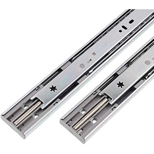 DecoBasics Full Extension Drawer Slides (15 Pairs) Soft Close/Double Spring Metal Sliding Hardware | 100-lb. Load Rating, 22'' Length | Kitchen, Bathroom, Office Desk