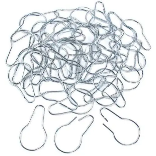 Silver Metal Shower Curtain Style Hanging Clip Chain Hooks Sorting & Organizing (50 Pieces) Silver Metal Shower Curtain Style Hanging Clip Chain Hooks Sorting & Organizing (50 Pieces)