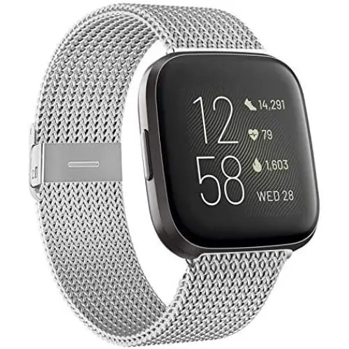 HAPAW Bands Compatible with Fitbit Versa/Versa 2, Women Men Metal Stainless Steel Replacement Sport Bracelet Strap Wristbands Accessories Small Large with Magnet Lock for Versa Smartwatch HAPAW Bands Compatible with Fitbit Versa/Versa 2, Women Men Metal Stainless Steel Replacement Sport Bracelet Strap Wristbands Accessories Small Large with Magnet Lock for Versa Smartwatch