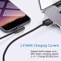 MFi Certified 3 Pack 6FT Super Fast 2.4A Current Nylon Braided Cable 90 Degree Charging Cord Compatible with iPhone 12/11/Pro/Xs Max/XS/XR/7/7Plus/X/8/8Plus/6S/6S Plus/SE (Black, 6FT)