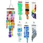 Bellaa 22890 Rainbow Wind Chimes Outside Garden Yard Patio Love Grace Pet Memorial Wind Chimes Outdoor Hanging Beach Shell Presents for Mom Gifts for Grandma 27 inch Happy Holiday