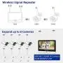 【8CH Expandable】 All in One with 12'' LCD Monitor 1080P Wireless Security Camera System 2TB Hard Drive, SMONET Indoor Outdoor Home Business CCTV Surveillance Systems,4pcs 2.0MP Bullet IP Cameras,IP66