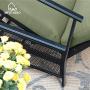 MFSTUDIO Patio Recliner Chair Metal Adjustable Back Outdoor Lounge Chair with 100% Olefin Cushion(Green)