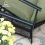 MFSTUDIO Patio Recliner Chair Metal Adjustable Back Outdoor Lounge Chair with 100% Olefin Cushion(Green)