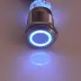 ESUPPORT Momentary 19mm 12V 5A Blue LED Light Angel Eye Metal Push Button Toggle Switch Socket Plug Wire Home Office ESUPPORT Momentary 19mm 12V 5A Blue LED Light Angel Eye Metal Push Button Toggle Switch Socket Plug Wire Home Office