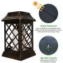 VZCOME Hanging Solar Lantern Lights Flickering Flame Metal Solar Lanterns Outdoor with Handle Solar Garden Decorative Lanterns Waterproof Umbrella Lights for Patio Pathway Deck Yard, 2 Pack