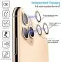 [3 Pack] Eelliss Camera Lens Protector for iPhone 11 Pro(5.8'')/iPhone 11 Pro Max(6.5''), Premium Tempered Glass Clear Lens Screen Protector Film Cover with Metal Ring - Anti Scratch/Dust/Fog