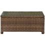 Crosley Furniture KO70051WB-NV Bradenton Outdoor Wicker 5-Piece Set (Sofa, 2 Arm Chairs, Side & Coffee Table), Brown with Navy Cushions