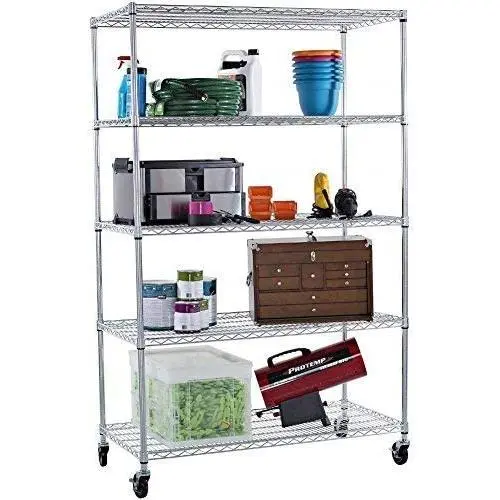 TRINITY 5-Tier NSF EcoStorage Shelving Rack with Wheels, 48 by 24 by 72-Inch, Chrome TRINITY 5-Tier NSF EcoStorage Shelving Rack with Wheels, 48 by 24 by 72-Inch, Chrome