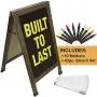 Sandwich Board Sidewalk Chalkboard Sign: Reinforced, Heavy-Duty / 10 Chalk Markers / 40 Piece Stencil Set/Chalk/Eraser/Double Sided/Large 40x23 Chalk Board Standing Sign A-Frame (Rustic) Sandwich Board Sidewalk Chalkboard Sign: Reinforced, Heavy-Duty / 10 Chalk Markers / 40 Piece Stencil Set/Chalk/Eraser/Double Sided/Large 40x23 Chalk Board Standing Sign A-Frame (Rustic)
