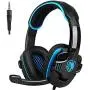 SADES SA708GT Gaming Headset for Xbox One, PS4, PC, Volume Controller, Noise Cancelling Over Ear Headphones Mic, Bass Surround Soft Memory Earmuffs for Computer Laptop Mac